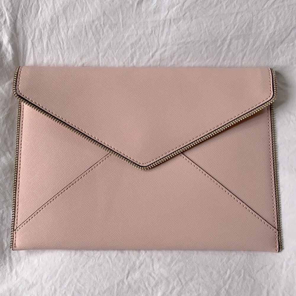 Rebecca Minkoff light pink envelope clutch